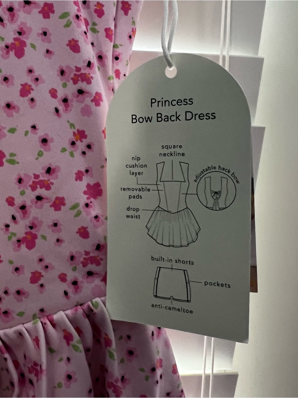 NWT Blogilates Women's Mommy & Me Princess Bow Back Dress, Pink Floral Print - Picture 6 of 9